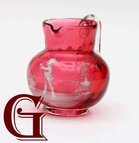 cranberry glass Mary Gregory MINIATURE JUG